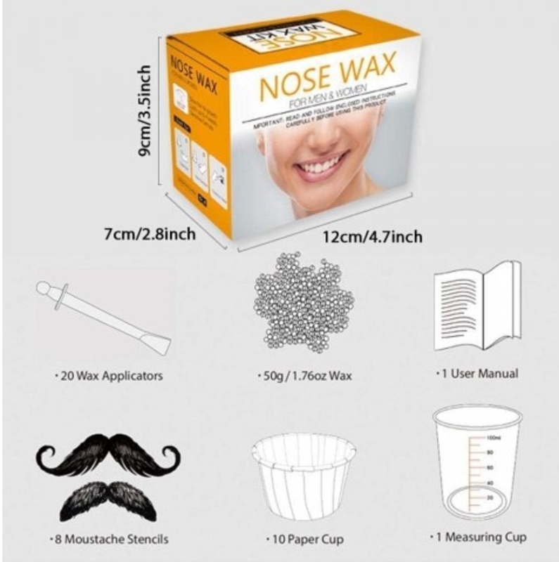 Wosk do depilacji nosa zestaw